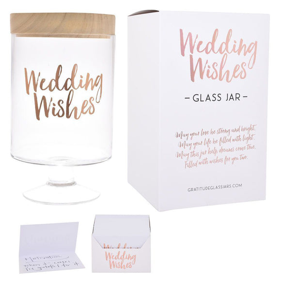 Wedding Wishes Jar Well Wishes Messages Glass Jar Box with Wooden Lid