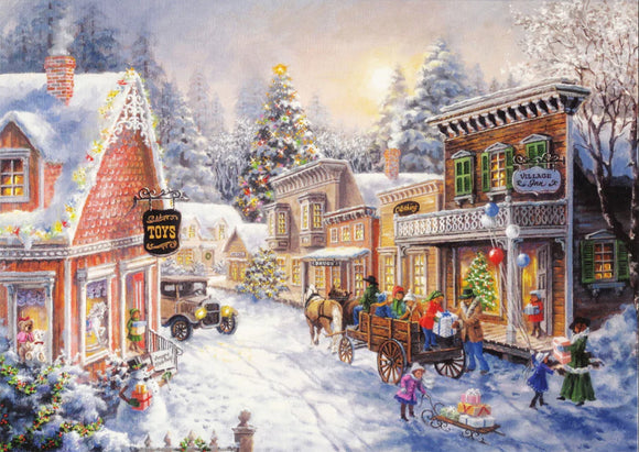 Christmas Holiday Deluxe Boxed Cards - Country Village Cards - Box of 20 Cards