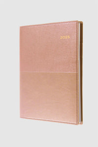 2025 Diary Collins Vanessa Week to View WTV Diary Hourly A5 Rose Gold