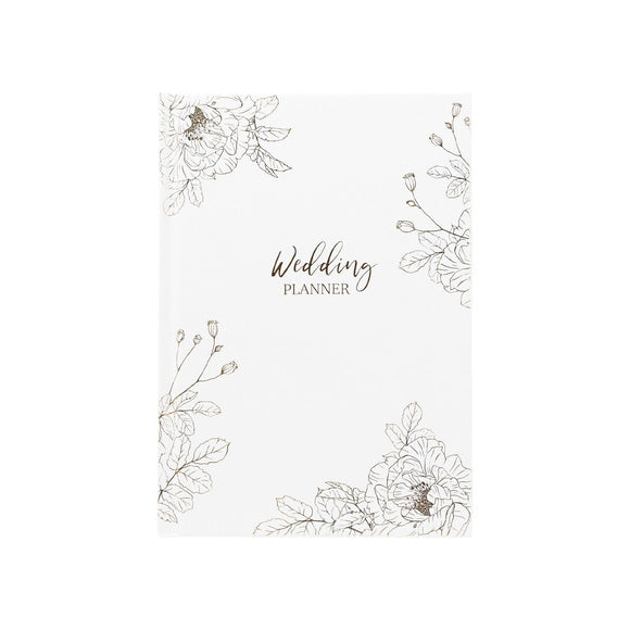 Gold Foil Floral Detailed Wedding Planner Organizer Diary - Engagement Gift