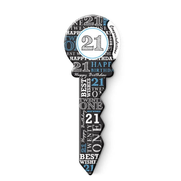 21st Birthday Signing Keepsake Key Black White Blue Signature Book 36 cm