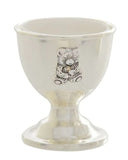 Silver Plated Baby Teddy Bear Egg Cup and Spoon Set Gift for Newborn/Baby Shower