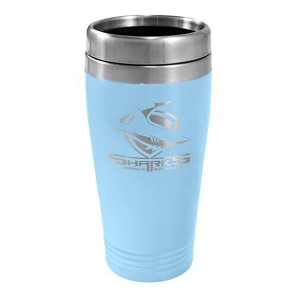 NRL Cronulla Sharks Stainless Steel Coffee Travel Mug