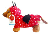 Keeleco Valentines Sausage Dog Valentine's Teddy Soft Plush Toy for Lover