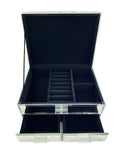 Paradise Bliss Mirror Glass Jewellery Box with Double Drawers & Top Open