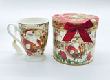 Christmas Xmas Coffee Mug Vintage Santa Tassled Footed Coffee/ Tea Mug