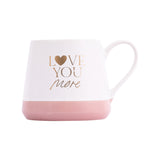 Love You & Love You More Ceramic Coffee Mug Set of 2 for Wedding/ Anniversary