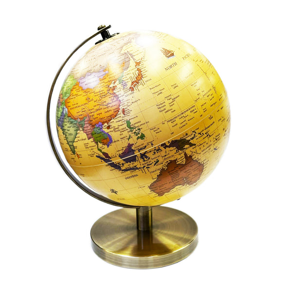 Antique World Globe Stainless Steal Rotating Globe Geography Education & Table Decor