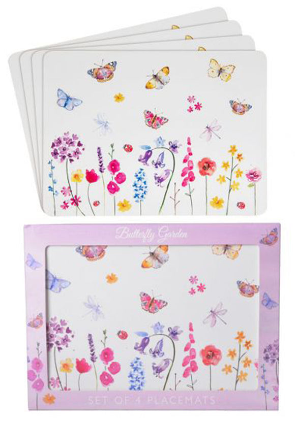 Butterfly Garden Cork Placemats Set of 4