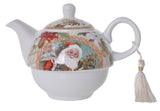 Christmas Jolly Santa Tea For One- Teapot and Tea Cup Set
