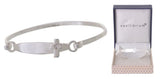 Equilibrium Sliver Plated Baby's Christening Cross Bangle