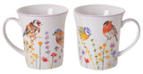 Garden Birds Coffee Mug Set 2 Coffee Mugs in Gift Box