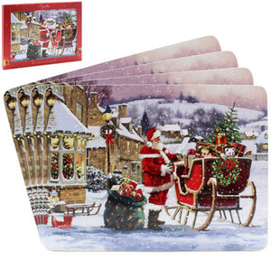 Jolly Santa Christmas Placemats Set of 4