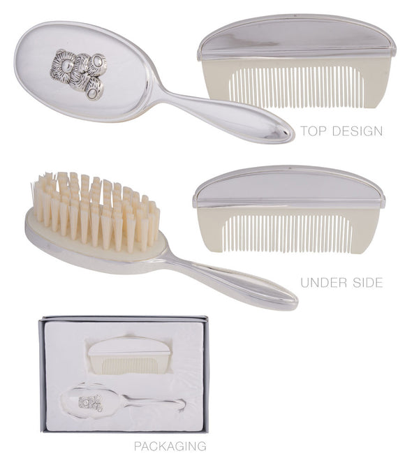 Baby Silver Bear Brush and Comb Set