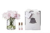 Cote Noire Herringbone French Pink Rose Buds Clear Vase