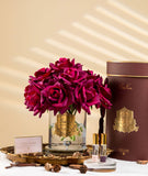 Cote Noire Luxury Grand Bouquet - Carmine Red Roses - Gold Badge