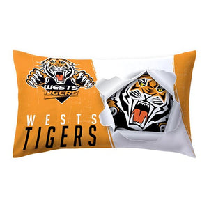 NRL Team Official Single Pillowcase - Wests Tigers