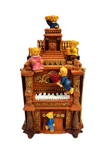 Teddy Bears with Roses on Piano Music Box