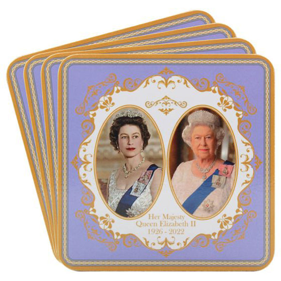 Her Majesty Queen Elizabeth II - Drink Coaster Set - Set of 4 Cork Coasters