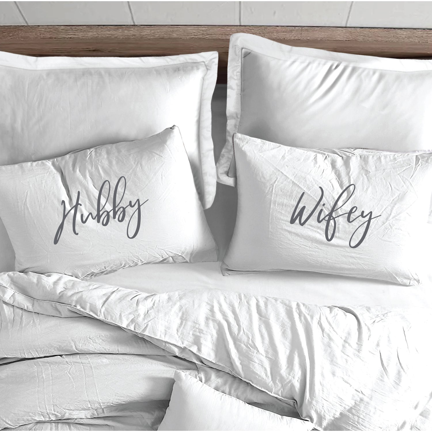 hubby wifey pillow covers