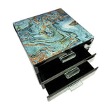 Double Drawers Mirror Glass Jewelry Box - Fortune of Blue