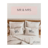 Splosh Mr & Mrs Pillow Case Set Wedding / Engagement / Wedding Anniversary Gift