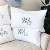 Splosh Mr & Mrs Pillow Case Set Wedding / Engagement / Wedding Anniversary Gift