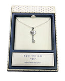 Equilibrium 21st Brithday Keepsake Key Silver Plated Necklace