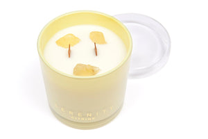 Serenity Citrine Crystal Wood Wick Candle - Energise 300G