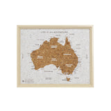 Travel Board Australia Map Desk with Pins 27 cm x 22 cm