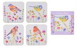 Garden Birds Drinking Cork Coasters Set of 4 Gift Boxed