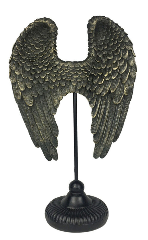 Large Bronze Angel Wings Stand Ornament