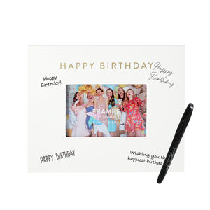 Happy Birthday Sign Board Photo Frame with Marker