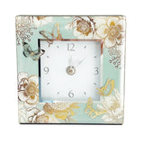Gold Butterfly Vintage Floral Table Clock Glass Mirror Desk Clock